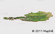 Satellite Panoramic Map of Austria, cropped outside