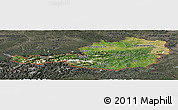 Satellite Panoramic Map of Austria, darken, semi-desaturated