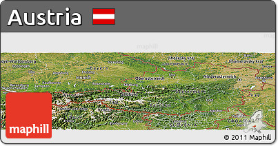 Satellite Panoramic Map of Austria