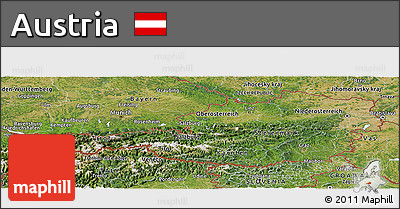 Satellite Panoramic Map of Austria