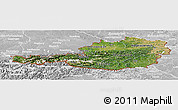 Satellite Panoramic Map of Austria, lighten, desaturated