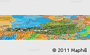 Satellite Panoramic Map of Austria, political outside