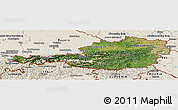 Satellite Panoramic Map of Austria, shaded relief outside