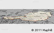 Shaded Relief Panoramic Map of Austria, darken, desaturated