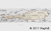 Shaded Relief Panoramic Map of Austria, desaturated