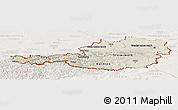 Shaded Relief Panoramic Map of Austria, lighten