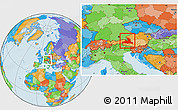 Political Location Map of Salzburg, within the entire country