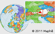 Political Location Map of Salzburg, highlighted country