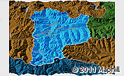 Political 3D Map of Sankt Johann im Pongau, darken