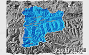 Political 3D Map of Sankt Johann im Pongau, desaturated