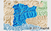 Political 3D Map of Sankt Johann im Pongau, lighten
