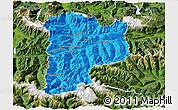 Political 3D Map of Sankt Johann im Pongau, satellite outside