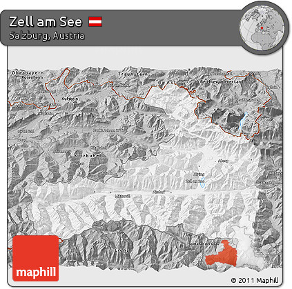 Gray 3D Map of Zell Am See