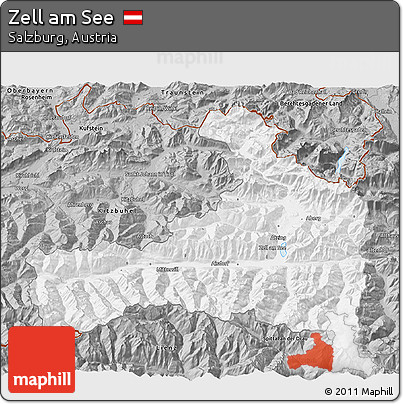 Gray 3D Map of Zell Am See