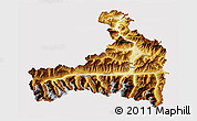 Physical 3D Map of Zell am See, cropped outside