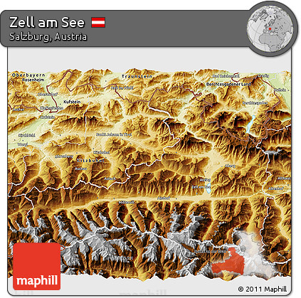 Physical 3D Map of Zell Am See