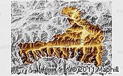 Physical 3D Map of Zell am See, lighten, desaturated