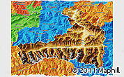 Physical 3D Map of Zell am See, political outside