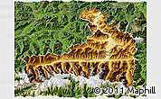 Physical 3D Map of Zell am See, satellite outside
