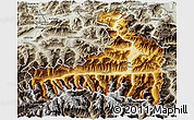 Physical 3D Map of Zell am See, semi-desaturated