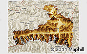 Physical 3D Map of Zell am See, shaded relief outside