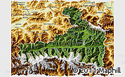 Satellite 3D Map of Zell am See, physical outside
