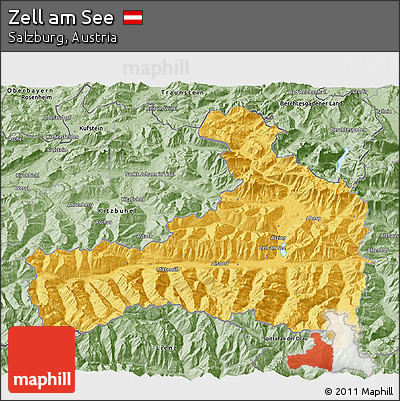 Savanna Style 3D Map of Zell Am See