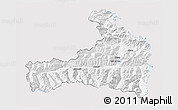 Silver Style 3D Map of Zell am See, single color outside
