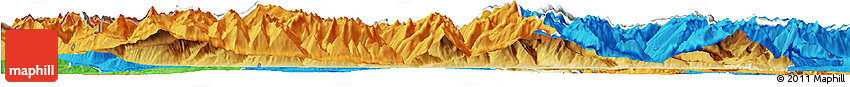 Physical Horizon Map of Zell Am See, political outside