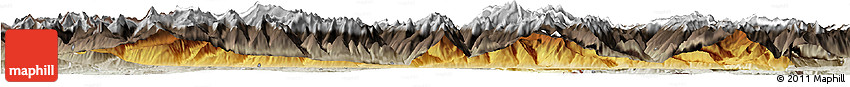 Physical Horizon Map of Zell Am See, semi-desaturated