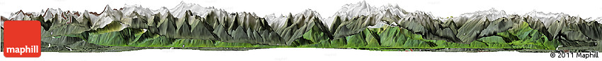 Satellite Horizon Map of Zell Am See, semi-desaturated
