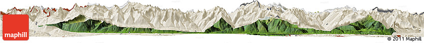 Satellite Horizon Map of Zell Am See, shaded relief outside
