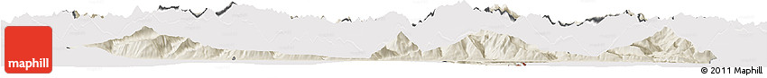Shaded Relief Horizon Map of Zell Am See, cropped outside