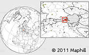 Blank Location Map of Zell am See, highlighted country, highlighted parent region