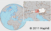 Gray Location Map of Zell am See, highlighted country, highlighted parent region