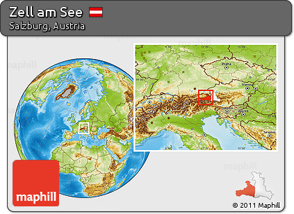 Physical Location Map of Zell Am See, highlighted parent region