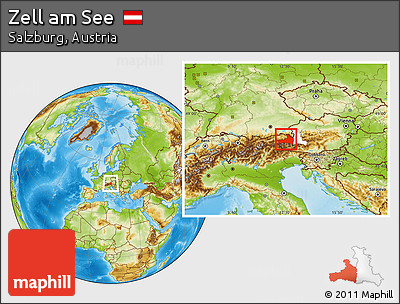 Physical Location Map of Zell Am See, highlighted parent region