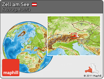 Physical Location Map of Zell Am See, highlighted parent region