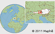 Savanna Style Location Map of Zell am See, highlighted country, highlighted parent region
