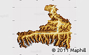 Physical Map of Zell am See, cropped outside