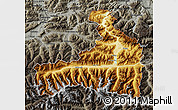 Physical Map of Zell am See, darken, semi-desaturated