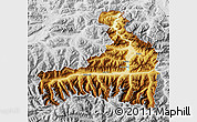 Physical Map of Zell am See, lighten, desaturated