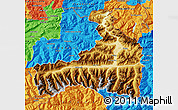 Physical Map of Zell am See, political outside