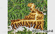 Physical Map of Zell am See, satellite outside