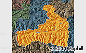 Political Map of Zell am See, darken, semi-desaturated
