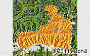 Political Map of Zell am See, satellite outside