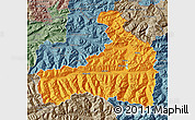 Political Map of Zell am See, semi-desaturated
