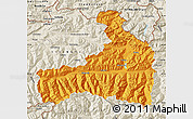 Political Map of Zell am See, shaded relief outside