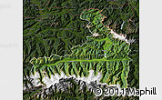 Satellite Map of Zell am See, darken
