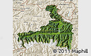 Satellite Map of Zell am See, shaded relief outside